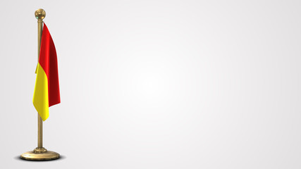 Azuay realistic 3D flag illustration on golden flagpole.