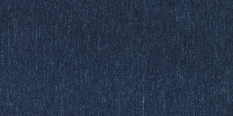Fototapeta na wymiar Dark blue denim background, detailed and high resolution fabric texture. Wide and long textile banner.