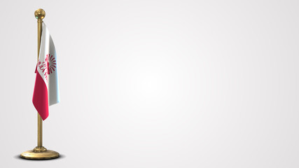 Chula Vista California realistic 3D flag illustration on golden flagpole.