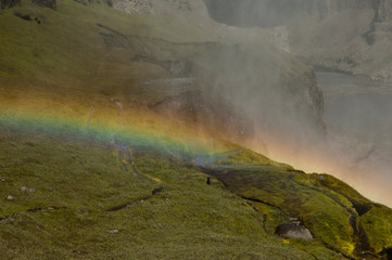 dettifoss iceland rainbow mist water