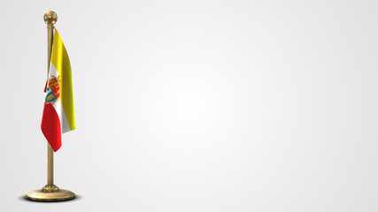 Cuenca realistic 3D flag illustration on golden flagpole.