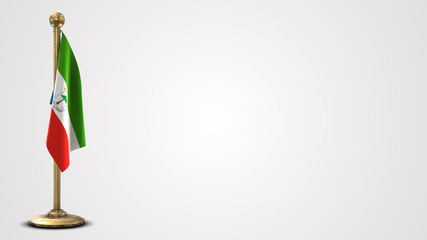 Equatorial Guinea realistic 3D flag illustration on golden flagpole.