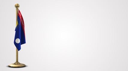 Falcon realistic 3D flag illustration on golden flagpole.