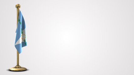 Formosa realistic 3D flag illustration on golden flagpole.