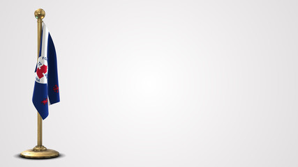 Fort Wayne Indiana realistic 3D flag illustration on golden flagpole.