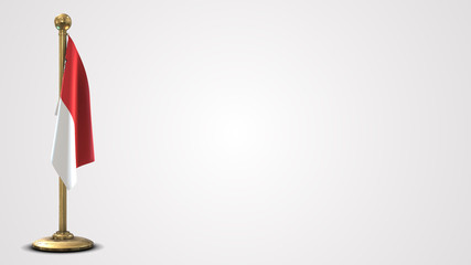 Guelph realistic 3D flag illustration on golden flagpole.