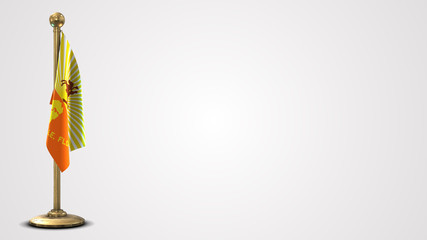 Jacksonville Florida realistic 3D flag illustration on golden flagpole.