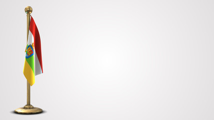 La Rioja_Spain realistic 3D flag illustration on golden flagpole.