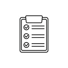 Clipboard with checklist icon, symbol for web site and app design. Vector illstration.