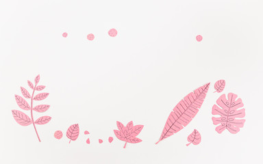 Leaf Set. Hand-drawn decorative elements, doodle floral elements. Black line ink hand drawn art. White background ready for copywriting. Perfect for invitations, greeting cards, posters, prints.