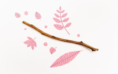 Leaf Set. Hand-drawn decorative elements, doodle floral elements. Black line ink hand drawn art. White background ready for copywriting. Perfect for invitations, greeting cards, posters, prints.