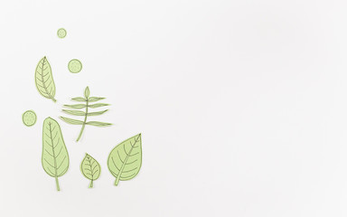 Leaf Set. Hand-drawn decorative elements, doodle floral elements. Black line ink hand drawn art. White background ready for copywriting. Perfect for invitations, greeting cards, posters, prints.