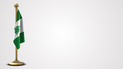 Norfolk Island realistic 3D flag illustration on golden flagpole.