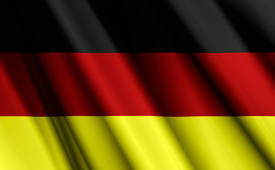 3D- image of the waving flag Germany