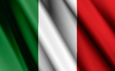 3D- image of the waving flag Italy