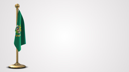 Sevilla realistic 3D flag illustration on golden flagpole.