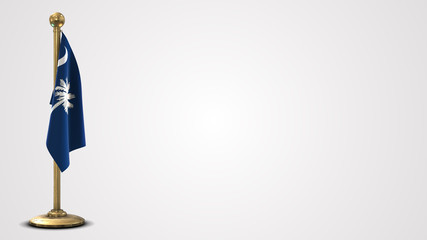 South Carolina realistic 3D flag illustration on golden flagpole.