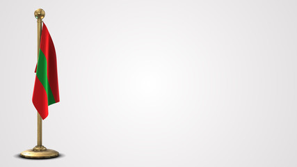 Tungurahua realistic 3D flag illustration on golden flagpole.