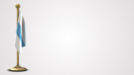 Tucuman realistic 3D flag illustration on golden flagpole.