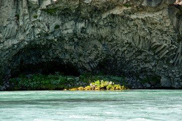 cave in the cave godafoss iceland