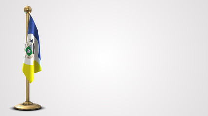 Winnipeg realistic 3D flag illustration on golden flagpole.