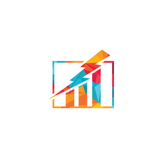 Business finance logo with concept of thunderstorm.