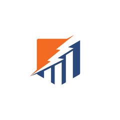 Business finance logo with concept of thunderstorm.