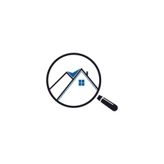 Find and Home Logo Design. Magnifying Glass House Logo Design For Real Estate Property.