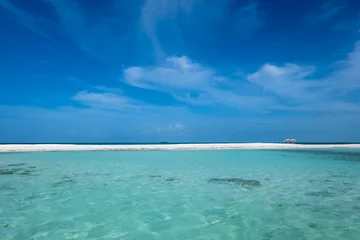 Foto op Canvas Tropical white beach with crystalline water in a little sandbank in the caribbean sea (Cayo Muerto, Los Roques Archipelago, Venezuela). © Giongi63