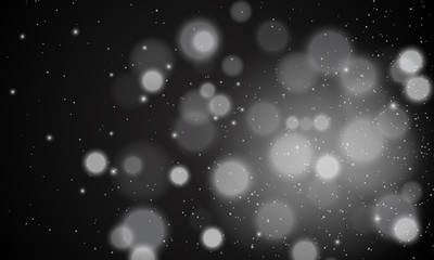 Bokeh lights effect background. Black and white, silver, gold glitter for Christmas, for your banner, post