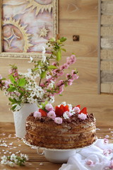 cake with flowers