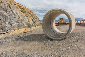 Concrete pipe for highway construction works