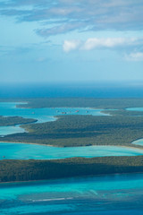 aerial view of isle of pines, a tropical island off the coast of new caledonia