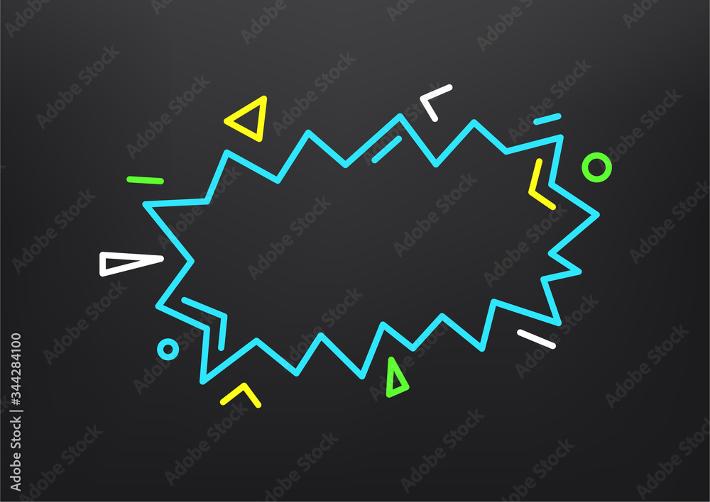 Poster Illuminated speech bubble. Layout for a text