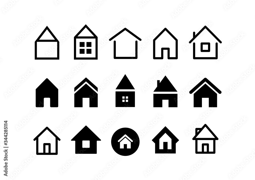 Poster vector collection of different house web icons