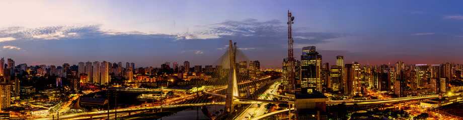 Sao Paulo night view panorama