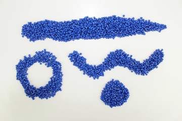 Geometric figure with plastic granules