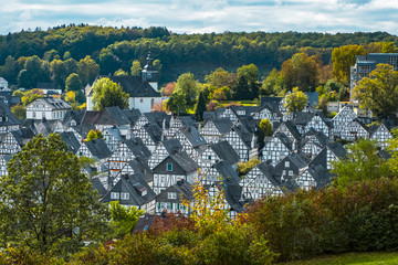 View of the old, beautiful city of Freudenberg