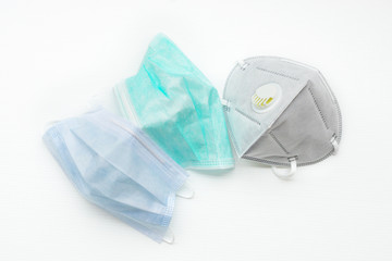 fabric face mask filter all color on white background