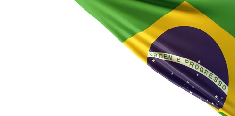 Fotobehang flag banner of brazil nation © vegefox.com