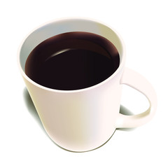 Realistic illustration of a coffee mug, isolated on white.