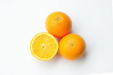 Fresh Slice Oranges For Health Benefits On White Background.