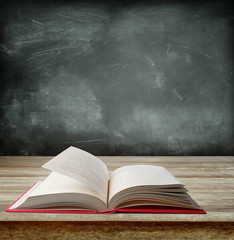 Book and blackboard