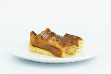 a plate of dessert isolated on white background