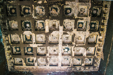 
Textured ceiling of an abandoned building