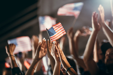 American soccer supporters celebrating victory