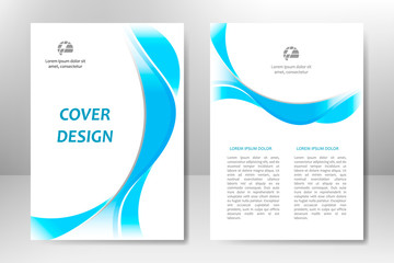 Blue vector template design for business brochure, flyer, poster, booklet, presentation, annual report, magazine cover, team educational training. A4