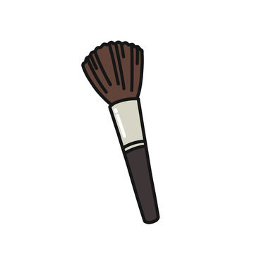 makeup brush doodle icon, vector illustration