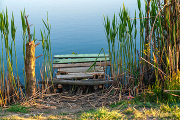 beautiful fishing spot on a fresh lake
