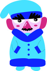 mustachioed man in a blue coat